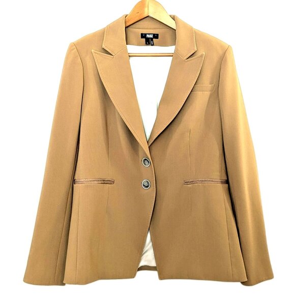 Paige | Chelsee Two-Button Blazer Caramel Tan | Size Large - Picture 3 of 12
